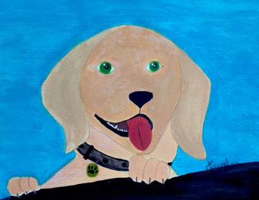 Pintura intitulada "Labrador Retriever…" por Evangelina, Obras de arte originais, Acrílico