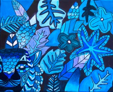 Painting titled "Blue mood" by Evangelina, Original Artwork, Acrylic