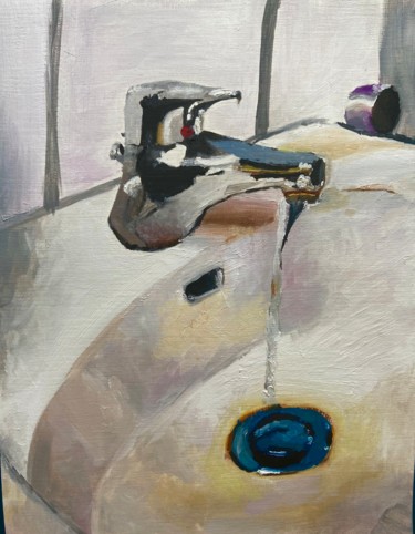 Pintura intitulada "Robinet de Lavabo e…" por Evangelina, Obras de arte originais, Óleo