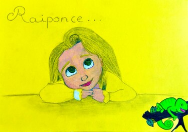 Disegno intitolato "I have an yellow dr…" da Evangelina, Opera d'arte originale, Matita