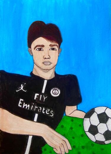 Big Brother Love Football Fly Emirates Peinture intitulée "Big Brother Love Fo…" par Evangelina, Œuvre d'art originale, Acrylique