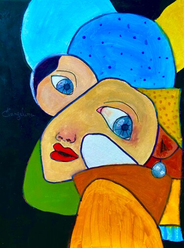 Painting titled "Girl with a Pearl E…" by Evangelina, Original Artwork, Acrylic