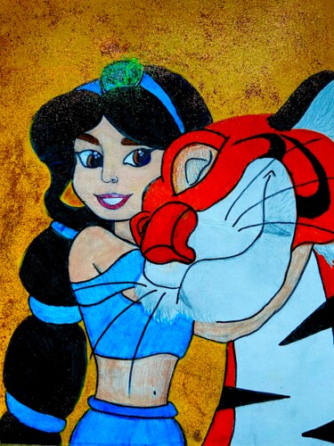 Painting titled "Jasmine & her belov…" by Evangelina, Original Artwork, Acrylic