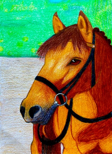Disegno intitolato "Kentucky The Horse 🐎" da Evangelina, Opera d'arte originale, Matita