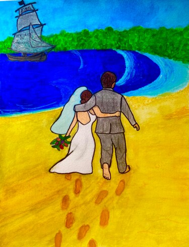 Painting titled "Love Forever  ( Adé…" by Evangelina, Original Artwork, Acrylic