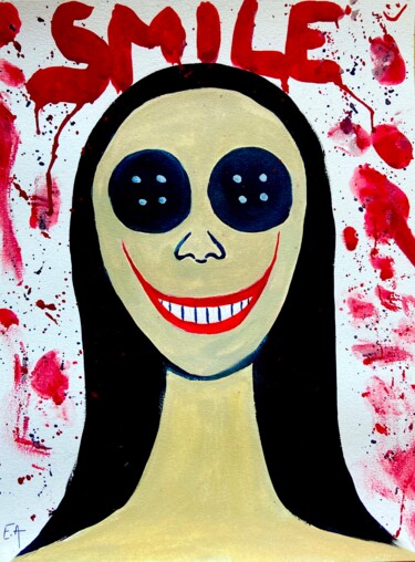 Painting titled "Smile & Happy Hallo…" by Evangelina, Original Artwork, Oil