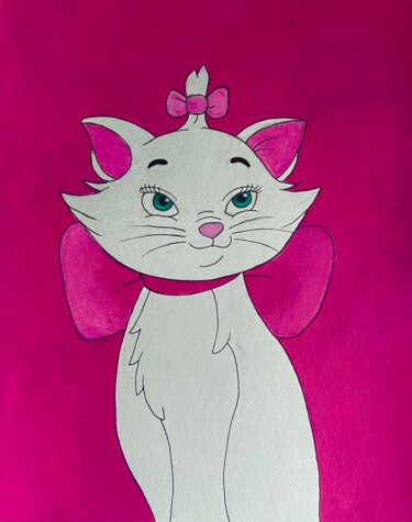 Schilderij getiteld "Kitten Marie (Arist…" door Evangelina, Origineel Kunstwerk, Acryl
