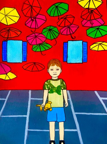Картина под названием "One summer’s day un…" - Evangelina, Подлинное произведение искусства, Акрил