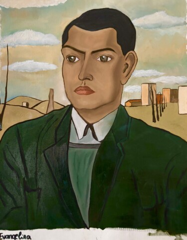Pittura intitolato "Luis Buñuel à la Da…" da Evangelina, Opera d'arte originale, Olio