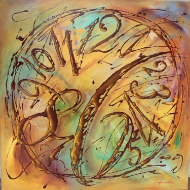 Картина под названием "Clock" - Konstantinos Efimidis, Подлинное произведение искусства, Масло