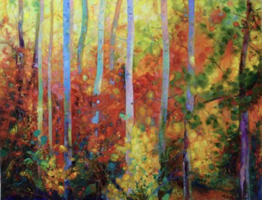 Schilderij getiteld "Autumn morning" door Konstantinos Efimidis, Origineel Kunstwerk, Olie