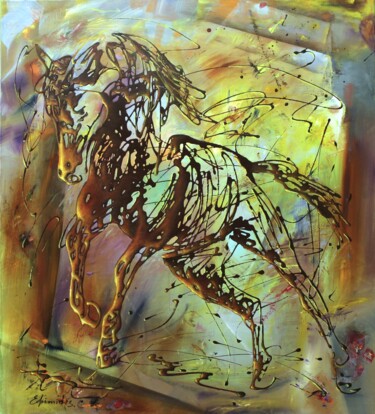 Pittura intitolato "Horse" da Konstantinos Efimidis, Opera d'arte originale, Olio