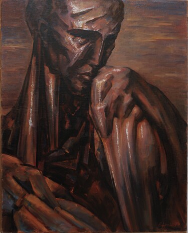 Peinture intitulée "Thinker" par Konstantinos Efimidis, Œuvre d'art originale, Huile