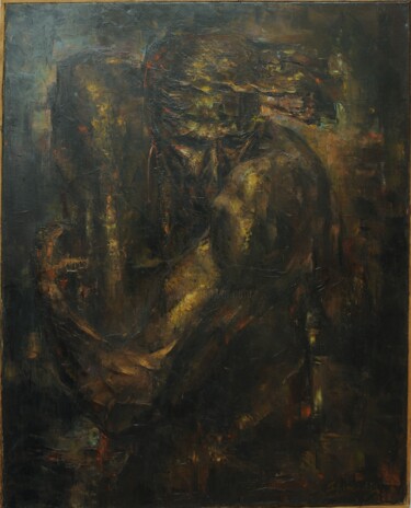 Schilderij getiteld "Thinker, conflict." door Konstantinos Efimidis, Origineel Kunstwerk, Olie