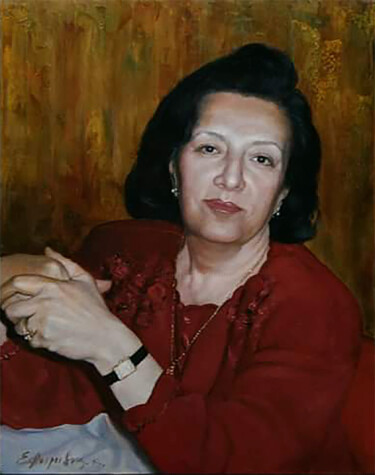 Peinture intitulée "Female portrait" par Konstantinos Efimidis, Œuvre d'art originale, Huile