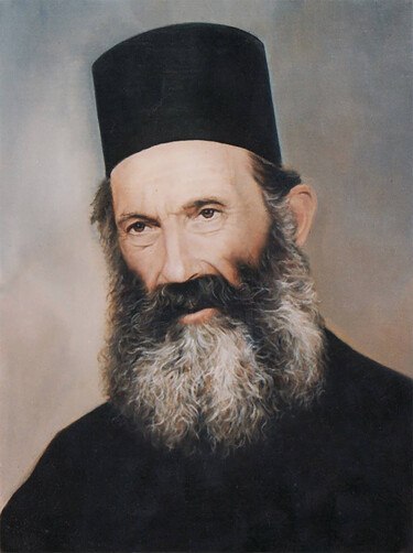 Schilderij getiteld "portrait of abbot E…" door Konstantinos Efimidis, Origineel Kunstwerk, Olie