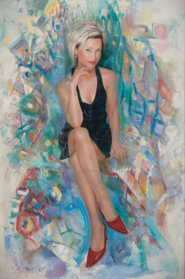 Pintura titulada "Portrait of Irina" por Konstantinos Efimidis, Obra de arte original, Oleo