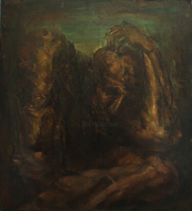 Картина под названием "Thinker, anticipati…" - Konstantinos Efimidis, Подлинное произведение искусства, Масло