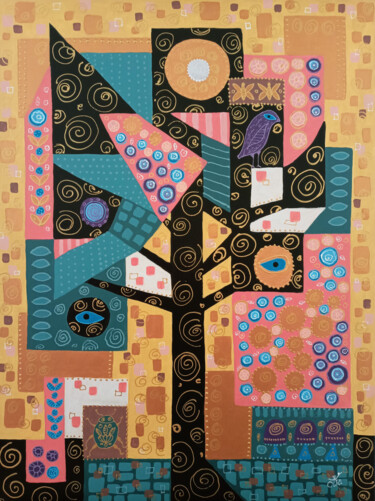 Картина под названием "Дерево (2)" - Svetlana Konstantinova, Подлинное произведение искусства, Акрил