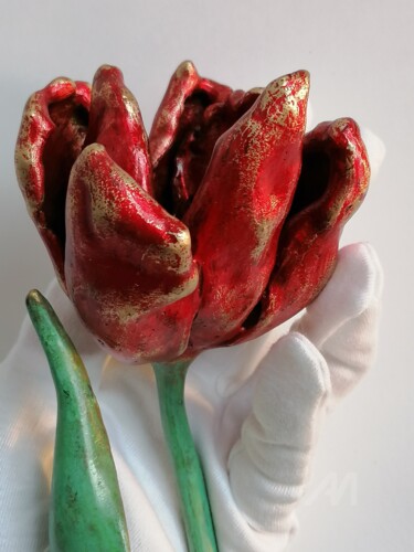 Alexandra Konstantinovna, Tulip 2, Bronze, Unique Sculpture intitulée "Alexandra Konstanti…" par Alexandra Konstantinovna, Œuvre d'art originale, Bronze