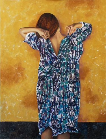 Schilderij getiteld "DRESS III - woman i…" door Konstyantyn Lyzogub, Origineel Kunstwerk, Olie