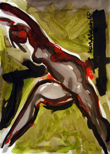Pintura titulada "Dancing Figure" por Koola Adams, Obra de arte original, Acrílico