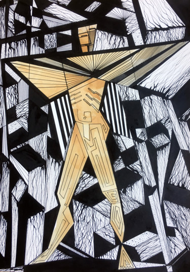 Desenho intitulada "Angel" por Koola Adams, Obras de arte originais, Tinta