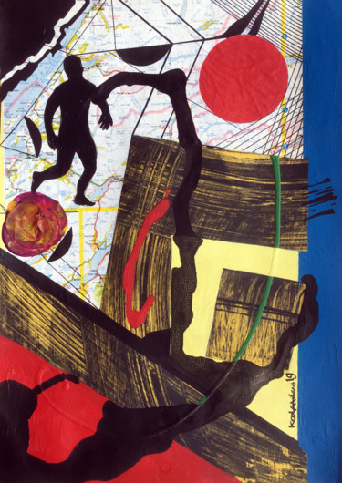Collages intitolato "Journey's End" da Koola Adams, Opera d'arte originale