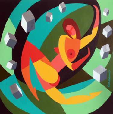 Malerei mit dem Titel "Dancer" von Koola Adams, Original-Kunstwerk, Acryl