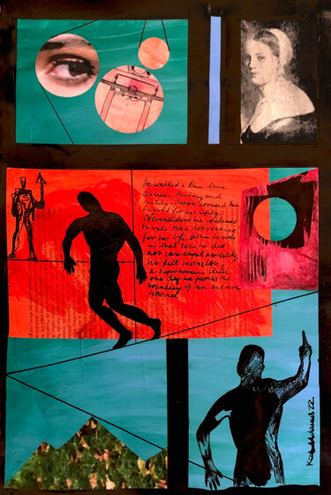 Pintura titulada "Tightrope Walker" por Koola Adams, Obra de arte original, Collages