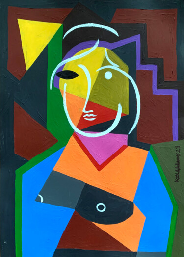 Painting titled "Abstracted Woman" by Koola Adams, Original Artwork, Acrylic