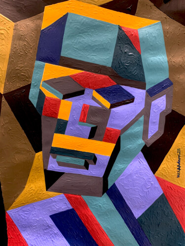 Pintura titulada "Abstracted Head" por Koola Adams, Obra de arte original, Acrílico