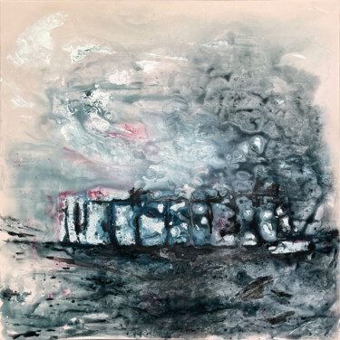 Schilderij getiteld "Stonehenge - 80x80c…" door Koorosh Nejad, Origineel Kunstwerk, Acryl