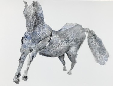 Peinture intitulée "cheval au galop" par Kootchi, Œuvre d'art originale, Acrylique