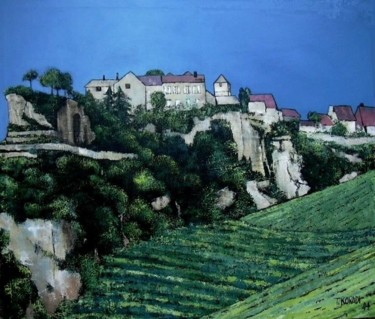 Painting titled "Château Chalon" by Therese Koradi, Original Artwork