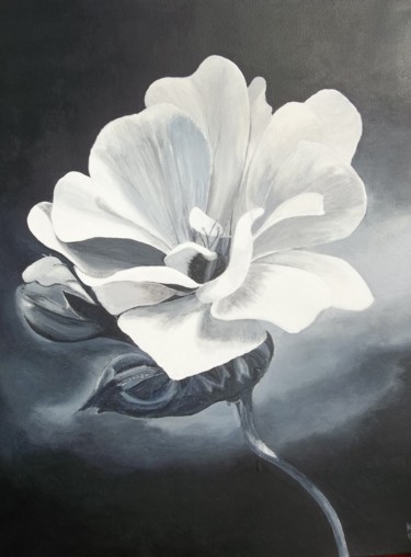Peinture intitulée "parce que les fleur…" par Korî, Œuvre d'art originale, Acrylique