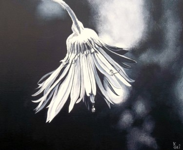 Картина под названием "Parce que les fleur…" - Korî, Подлинное произведение искусства, Акрил Установлен на Деревянная рама д…