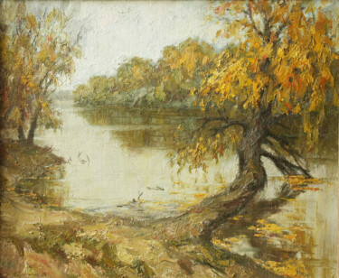Painting titled "Тишина" by Viktor Koreniok, Original Artwork, Oil