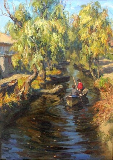 Painting titled "Бабье лето в Вилково" by Viktor Koreniok, Original Artwork