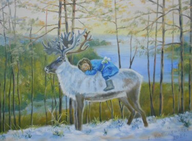 Картина под названием "Межсезонье" - Елена Корниенкова, Подлинное произведение искусства, Масло