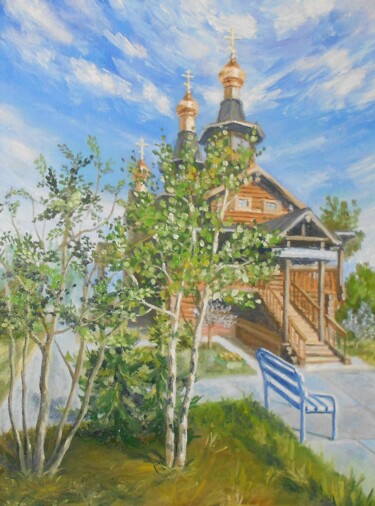 Картина под названием "Наш храм" - Елена Корниенкова, Подлинное произведение искусства, Масло