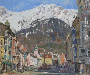 Painting titled "Innsbruck" by Анатолий Коробкин, Original Artwork, Oil