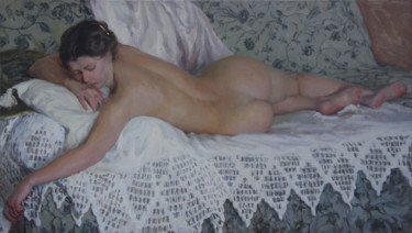 Pintura intitulada "Nude" por Anatolii Korobkin, Obras de arte originais, Óleo