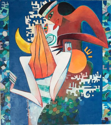 Картина под названием "Поцелуй" - Елена Козлова, Подлинное произведение искусства, Масло