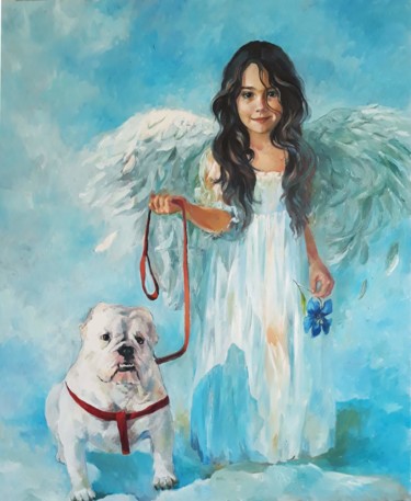 Peinture intitulée "Ангел" par Elena Kozlova, Œuvre d'art originale
