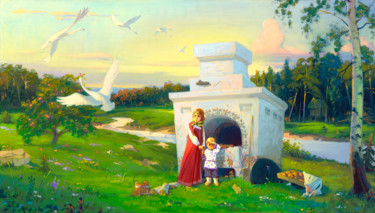Картина под названием ""Гуси-лебеди" (Русс…" - Stanislav Martinovich, Подлинное произведение искусства, Акрил