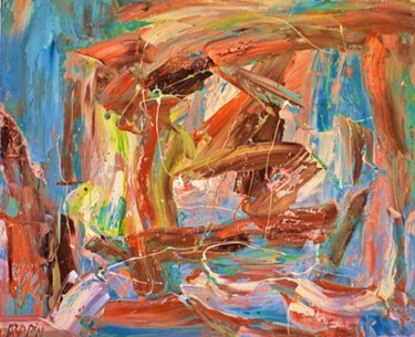 Peinture intitulée "Paysage mental" par Alain Rapin, Œuvre d'art originale, Huile