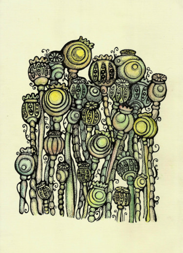 Картина под названием "Картина "Спелые мак…" - Таис Ка, Подлинное произведение искусства, Акварель