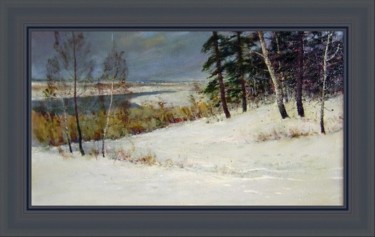 Картина под названием "Берег правый. Река…" - Korytov Sergey, Подлинное произведение искусства, Масло