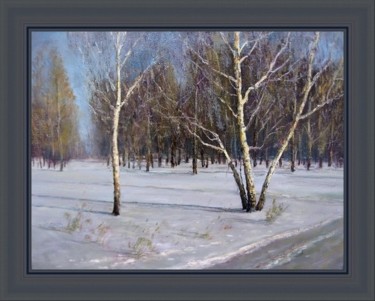 Painting titled "За городом. Весна" by Korytov Sergey, Original Artwork